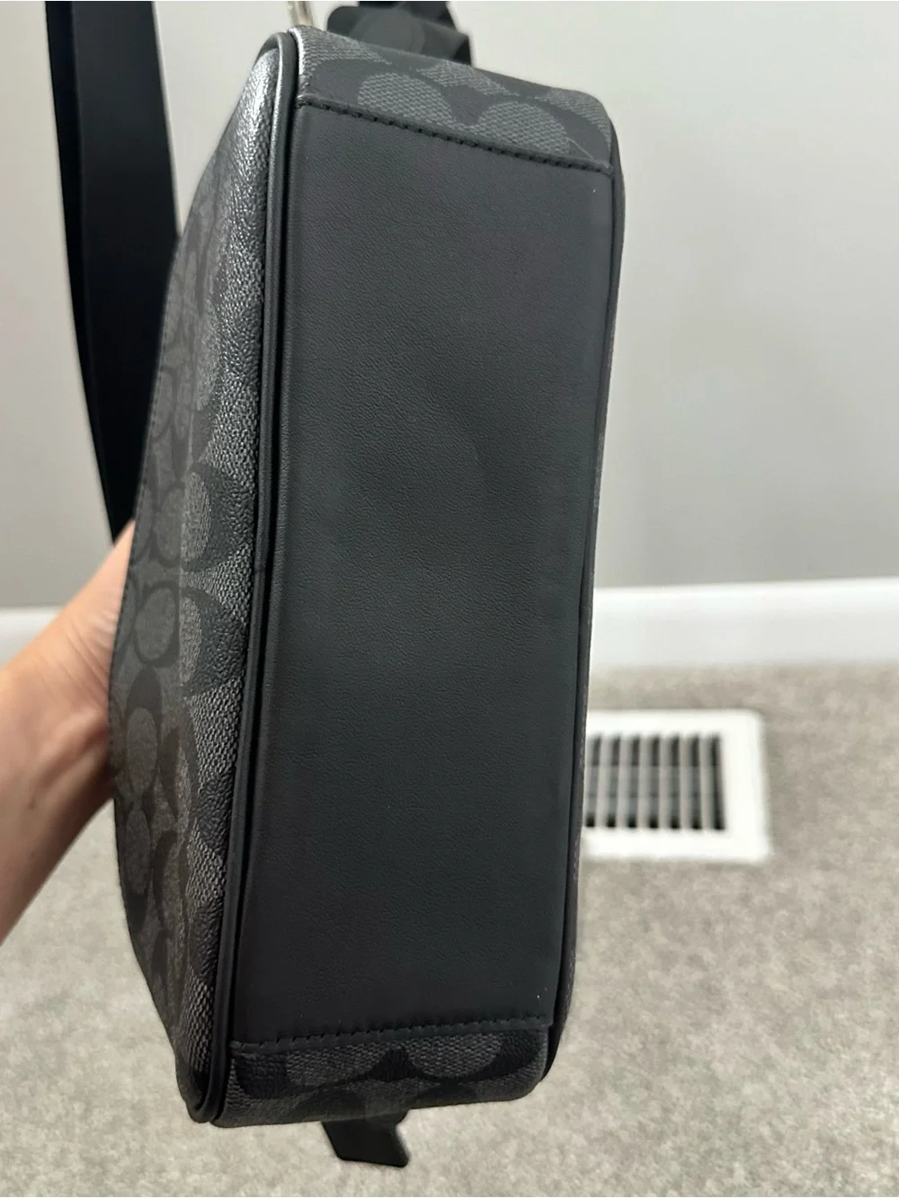 Coach Black Signature Monogram Graham Crossbody Camera Bag
